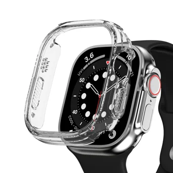 Калъф за Apple Watch series 8 7 49 mm 45 mm/41 мм 44 мм/40 мм 44 45 мм, С кръгло прозрачна рамка iwatch Ultra 4 3 5 se 6 7 49 мм