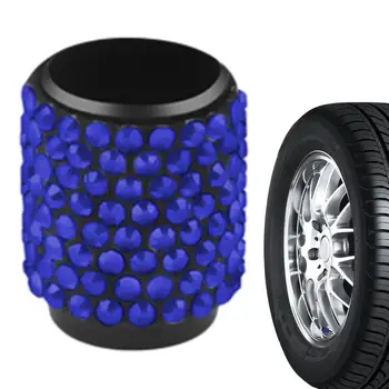 Капак клапани, гуми Универсална автоматична капачка на ядрото на вентила на гумата с кристали, плътно прилепнали към автомобила, аксесоари за джипове, леки автомобили и камиони.