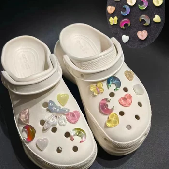 Ключодържатели за обувки Crocs, декорация във формата на полумесец и пеперуди, обтегач за обувки Croc, Аксесоари за шармов, Подарък за деца и момичета