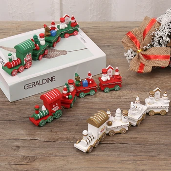 Коледен дървен / пластмасов влак, Забавни коледни декорации за дома, коледа, Коледни подаръци на Дядо Коледа за деца, Навидад 2022, Нов 2023 година
