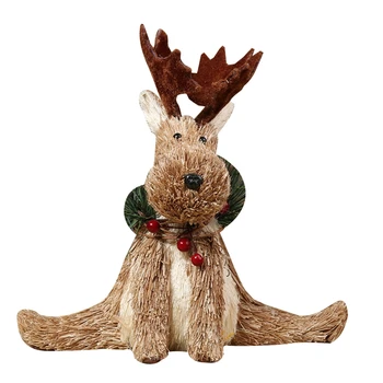 Коледен орнамент във формата на Лос, Слама Северен елен, който канап, любимец за кукольной домашно парти D