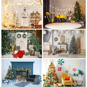 Коледен фон за снимки на закрито SHENGYONGBAO, Коледно дърво, камина, децата за фонове, за снимки YXSD-04
