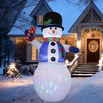 Коледни надуваеми играчки, снежен човек 6TF с вграден led украса, Коледно парти, декорация за двор парти в градината в стил деко