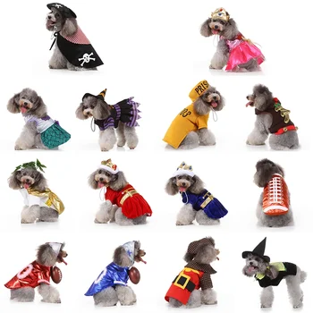 Коледно облекло за домашни котки Ffantasia, забавни дрехи за кучета, зимна Коледен костюм за cosplay пират-магьосник, Карнавалните костюми за домашни любимци, Маскарадная дрехи за кучета