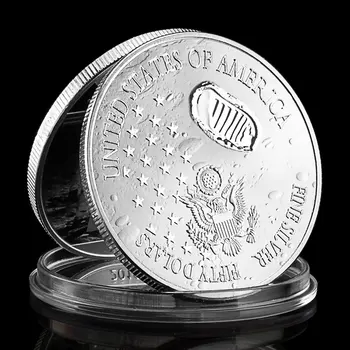 Коллекционный подарък с цветно покритие, сребърно покритие монета 