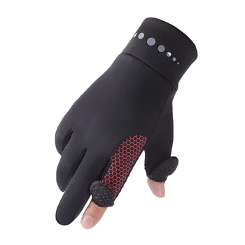Колоездене топли зимни ръкавици с дебел мек ръб на изкуствен заек, против хлъзгане, за спорт, за офиса, бизнес