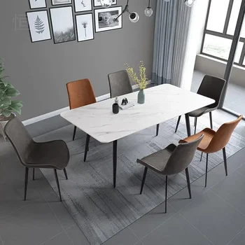 Комбинация от масата за хранене и столове Rock модерен проста маса за хранене и стол Италиански луксозен маса за малък апартамент правоъгълен di
