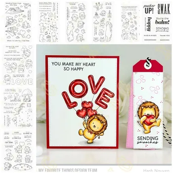 Комплекти прозрачни печати Monster Любов на Свети Валентин и метални щанци за изрязване на поздравителни картички със собствените си ръце, за scrapbooking
