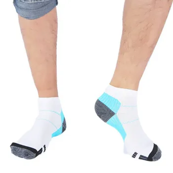Компресия къси чорапи-лодка за крака, 1 Чифт Удобни чорапи за езда, мъжки и женски, еластични, от болка при натиск, меки, къси