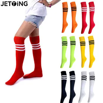 Компресия чорапи унисекс, футболни чорапи, нескользящие чорапи до коляното с дълга тръба, Чорапи на райета, футболни чорапи, спортни чорапи за бягане