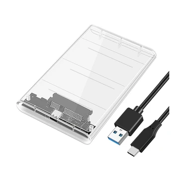 Корпуса на твърдия диск USB3.0 /Type-C от 2,5-инчов корпус твърд диск SSD SATA3 КЪМ USB 3.0 Прозрачен Корпус на твърдия диск C USB HDD Case 5 Gbit/s