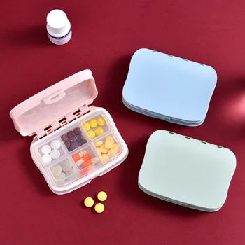 Креативната кутия за лекарства с шест мрежи, преносими херметически преносими отделения за хапчета, кутия за съхранение на лекарства, влага, може да бъде отпечатана