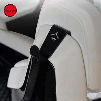 Кука на гърба на столчето за кола от алуминиева сплав с Висококачествено закачалка за Tesla Model S, модел X, държач за съхранение на останалите главата, Аксесоари за интериора