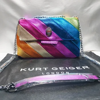 Курт Джи Лондон, Многоцветни лоскутные чанта през рамо за жени, британската марка, дизайнерска модна тенденция чанта, чанта през рамо от изкуствена кожа