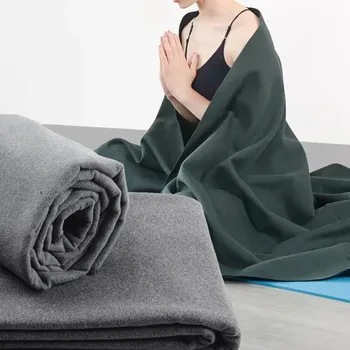 Кърпа за йога 180 * 120 см, одеяло от рециклирана вълна, одеало за медитация, килимче за йога, Йога, Пилатес, Фитнес, Мек и лек