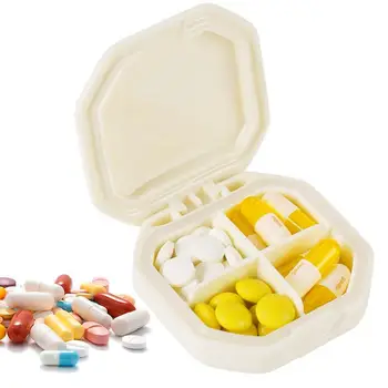 Личен Опаковка Таблетки Преносими Сгъстено Пътни Кутии За Лекарства, Които Са Устойчиви На Разкъсване, Органайзер За Съхранение На Таблетки, Многофункционална Голяма Кутия