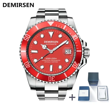 Луксозна марка Demirsen, Суперсветящиеся мъжки автоматично механичен часовник, водоустойчив ръчен часовник със сапфир стъкло, мъжки Relogio Masculino