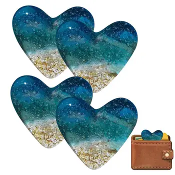 Магазини за бижута от стъкло за морски плаж във формата на сърце, романтично сърце от син кристал, когото обичате