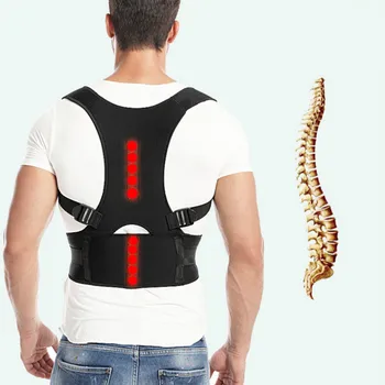 Магнитна терапия Регулируема Коректор на стойката на тялото Подкрепа на гърба, Рамото Горбатый Лумбална Каишка Шейная Върти Бандаж за гръбначния стълб Аналгезия