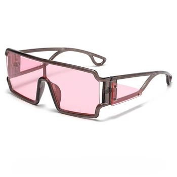 Марката Дизайн Квадратни Дамски Слънчеви очила Мъжки Извънгабаритни Модни Пълнозърнести очила на открито Популярни очила наклон цвят выдалбливают UV400