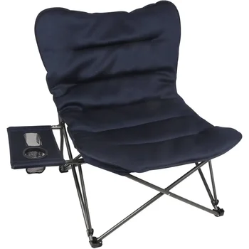 Меко кресло за отдих Ozark Trail голям размер с приставным масичка, синьо