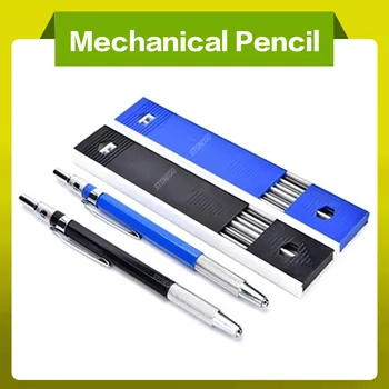Метални Механични Моливи STONEGO 2,0 мм 2B Грифельница Комплект моливи за рисуване с 12 грифелями