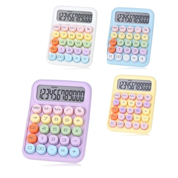 Механичен бутон калкулатор, 12-цифрен LCD дисплей, големи бутони, които са лесни за натискане, цветен калкулатор бонбони