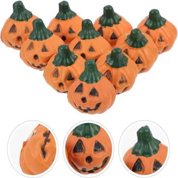 Мини фигурки тиква за Хелоуин, 10 парчета, мини-Страхотна градина на Хелоуин, за украса на парти за Хелоуин, Набитая чанта, 7 градински гноми