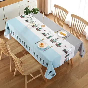 Модерен лоскутный калъф за мебели с геометричен модел под формата на кактус, кухненски противообрастающая Маслостойкая водоустойчив покривка за масата за хранене