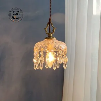 Модерен окачен лампа Led E27 Кристален полилей за спалня Луксозен Стъклен окачен лампа за Кухненски интериор Окачен окачен лампа