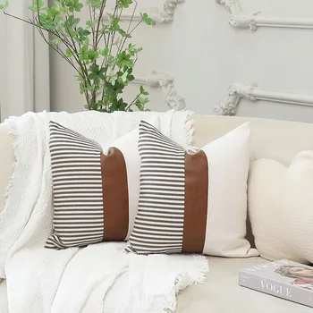 Модерен памук лен калъф за възглавници 45x45 см 30x50 см, дизайн с модел, Лоскутная калъфка за мека мебел, декоративна калъфка за възглавница