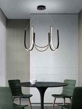 Модерен полилей в скандинавски минимализме Окачен лампа LED Droplight Алуминиева окачена лампа за дома хол Блясък
