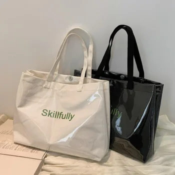 Модерен прозрачен дамски чанти-тоут голям капацитет, дамски луксозна дизайнерска чанта, дамски чанти, дамски чанта през рамо с безплатна доставка