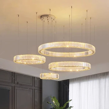Модерна кристален полилей Nordic Light, луксозни плафониери, окачена лампа, led полилей за всекидневната, вътрешно осветление.