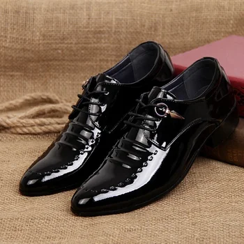 Модни удобна бизнес кожени Мъжки обувки обувки за шофиране Модни мъжки обувки с остър пръсти Индивидуалност Ежедневни кожени обувки