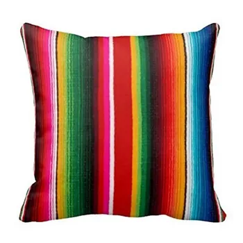 Модни Цветни Декоративна Калъфка райе в мексикански стил, Калъфка от съвременната мексиканска кърпа, подарък за декорация на дома от 18 инча