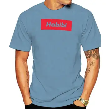 Мъжка тениска с принтом, Памучни тениски с кръгло деколте, Женска тениска HABIBI с къс ръкав