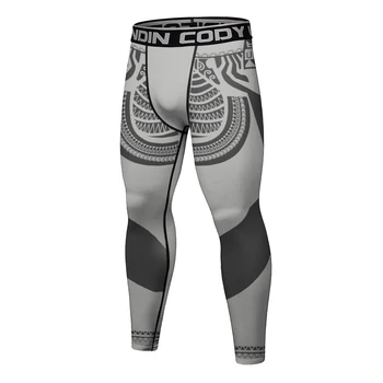 Мъжки компресия спортни панталони Cody Lundin, бързо съхнещи мъжки гамаши с сублимационным принтом, меки еластични панталони за йога в салона, джиу-джицу