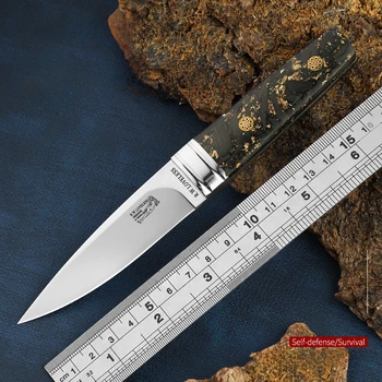 Мъжки нож за оцеляване на открито от стомана M390, военна самоотбрана висока твърдост, тактически джобни ножове за лов