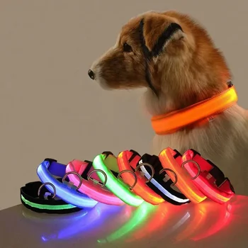 Нашийник за кученца, светещи led продукти, аксесоари за кучета, защита от загуба на нощен зареждане / батерията, USB-източници на светлина за домашни любимци