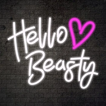 Неонова реклама с Hello Beauty Led Salon Неонова реклама с художествени букви на сватбата, салон за красота, домашен бар, спалня за момичета, офис, декор за парти по случай рождения Ден