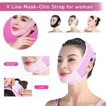 Нов Дизайн на V Line Shaping Колан За Стягане на Лицето Статуи Редуктор V Mask Strap Sleep Двойна многократна употреба Колан За Брадичката За Отслабване Лице A0D5
