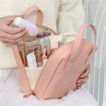 Нова косметичка във форма На мидена Пътна чанта за миене на Преносими косметичка Модерна Дамска чанта за съхранение на козметиката