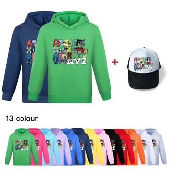 Нови качулки за малки момичета, пролет-есен, детски блузи с азбука, пуловер с дълги ръкави + шапка, детска тениска за cosplay, дрехи