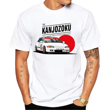 Нови летни Модни Мъжки тениски Civic EG The Kanjozoku Car Design, Тениска със Забавна принтом на Автомобила в стил Хип-Хоп За Момчета, Ежедневни Върхове, Стръмни Мъжки Тениски