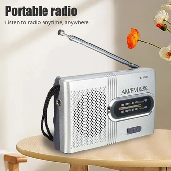 НОВО джобно мини-радио Ръчно двойна лента музикален плейър AM FM Говорител с телескопична антена и Външно Стерео радио