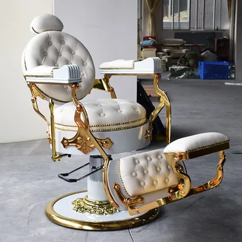 Облегалка фризьорски стол в европейски стил в стил ретро, мъжко коса стол, висок клас стол за фризьорски салон, убранная мебели 미용실 의자 Taburete
