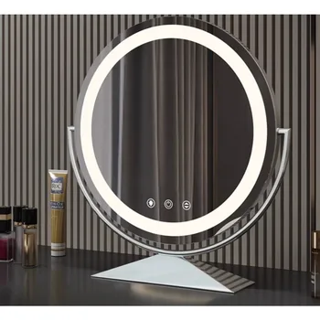 Огледало за грим с лампа, маса гребен, битови умно огледало, въртящо се огледало в спалнята