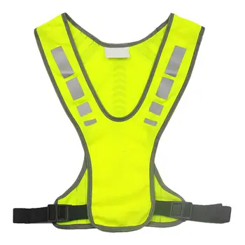 Отразяваща жилетка за пеша Жилетка за безопасност повишена видимост със светлоотразителни ивици Регулируема Ярка работно облекло за мъже и жени