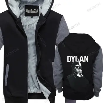 памучни блузи homme на мълния, официален марка Bob Dylan Harmonica, зимни hoody с качулка, топло яке